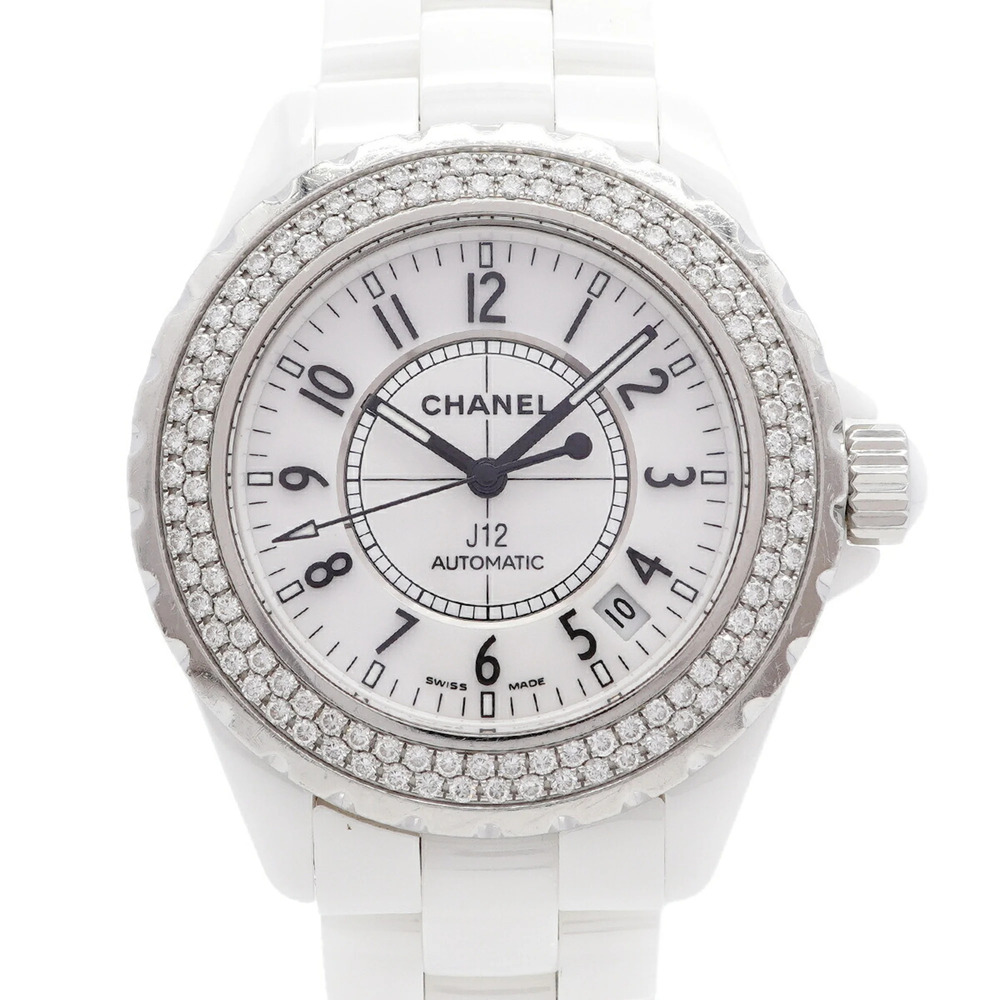 Chanel J12 Diamond Bezel H0967 White Dial Women's Watch